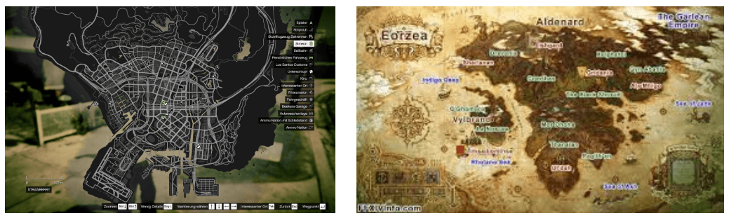 Various mini games in the open world. (GTA5, FF14)